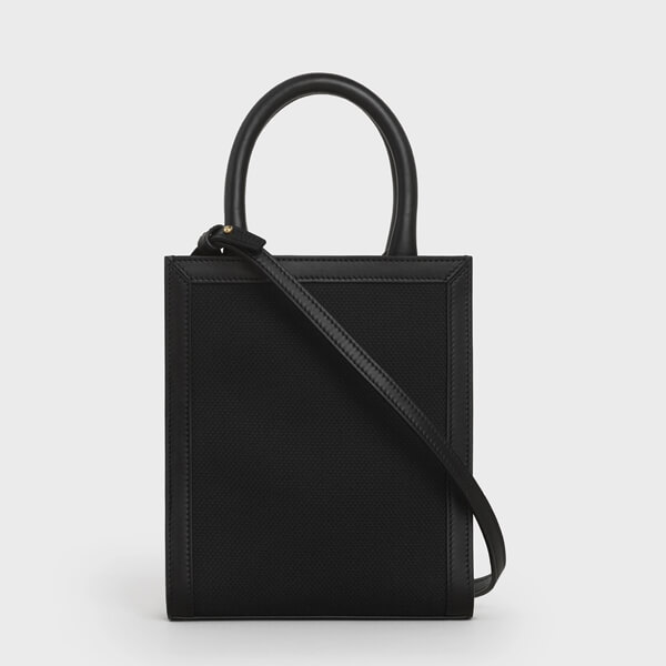 【人気商品】セリーヌ*ミニバーティカル偽物キャンバスショルダーバッグ*ブラック